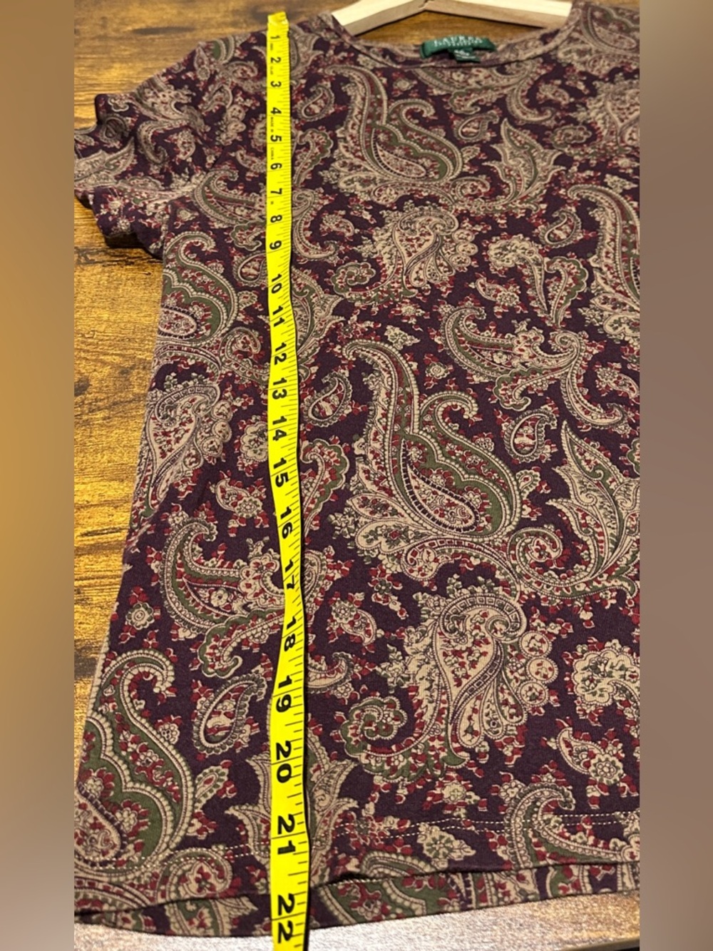 Vintage Lauren Ralph Lauren Paisley Print Short Sleeve Top - Picture 5 of 5